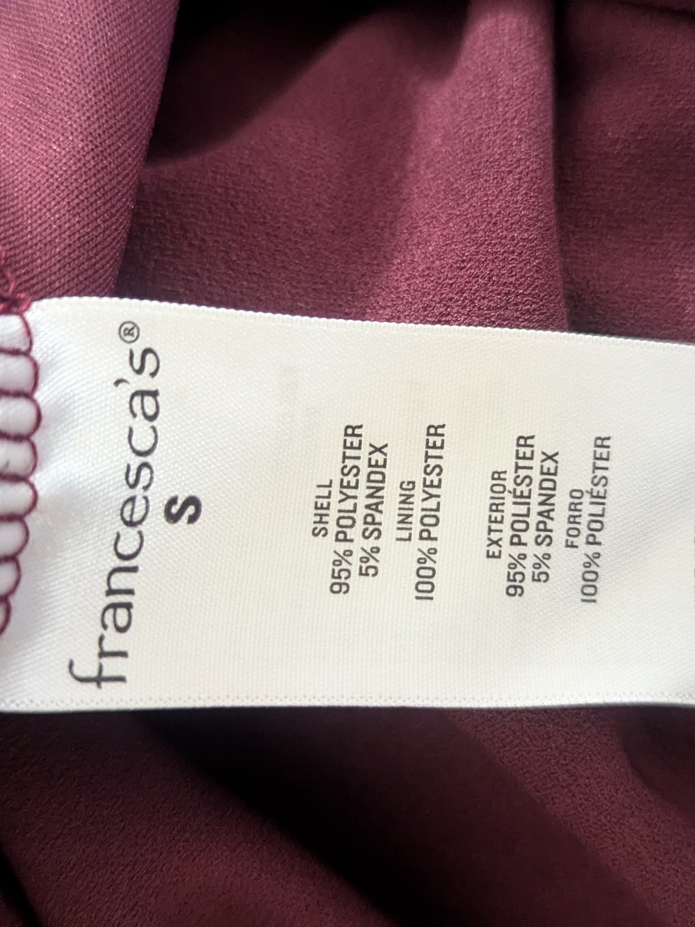 Mi Ami Francesca’s Burgundy Tie Shoulder Skater Mini Dress Size S - Picture 7 of 7